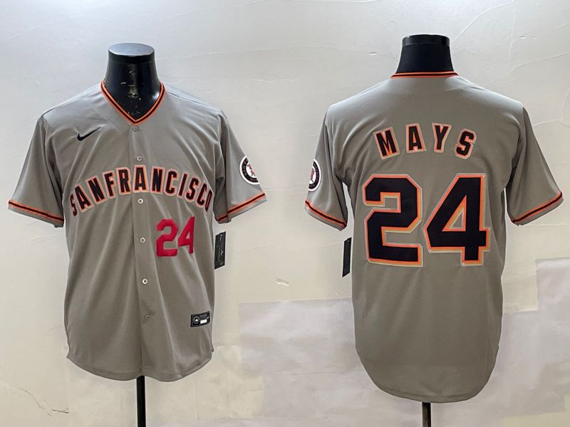 Men San Francisco Giants #24 Mays Grey Game 2025 Nike MLB Jersey style 4->san francisco giants->MLB Jersey